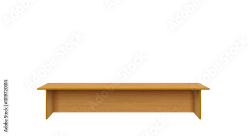wooden table on the white background	
