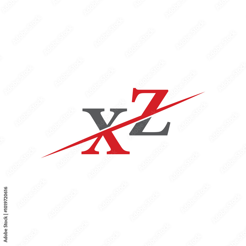 XZ Minimalist Logo with Dynamic Diagonal Line XZ Minimalist Logo with Dynamic Diagonal Line