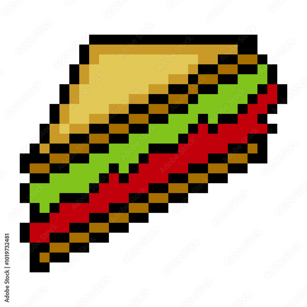 Obraz premium Sandwich snack in pixel art style