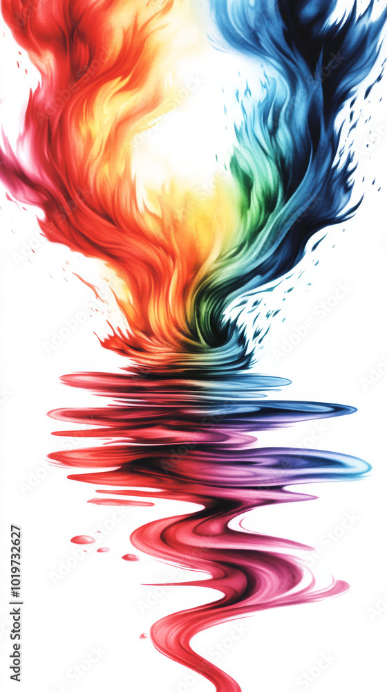 Fototapeta premium Abstract rainbow swirl with vibrant colors.