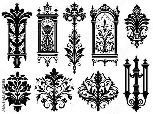 set of gothic design elements