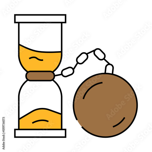 debt time management line icon vector. debt time management sign. isolated symbol illustration