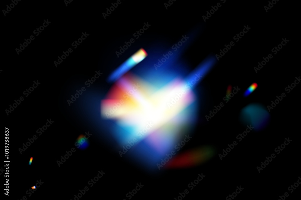 Dynamic lens flare and rainbow prism effect on transparent background. Rainbow light rays, lens flare, reflection effect from crystal, glass or gem. Blur colorful rainbow crystal light leaks. Dynamic lens flare and rainbow prism effect on transparent background. Rainbow light rays, lens flare, reflection effect from crystal, glass or gem. Blur colorful rainbow crystal light leaks.