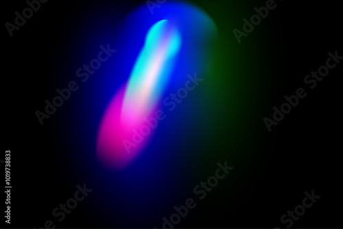 Dynamic lens flare and rainbow prism effect on transparent background. Rainbow light rays, lens flare, reflection effect from crystal, glass or gem. Blur colorful rainbow crystal light leaks.