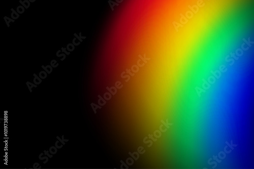 Dynamic lens flare and rainbow prism effect on transparent background. Rainbow light rays, lens flare, reflection effect from crystal, glass or gem. Blur colorful rainbow crystal light leaks.