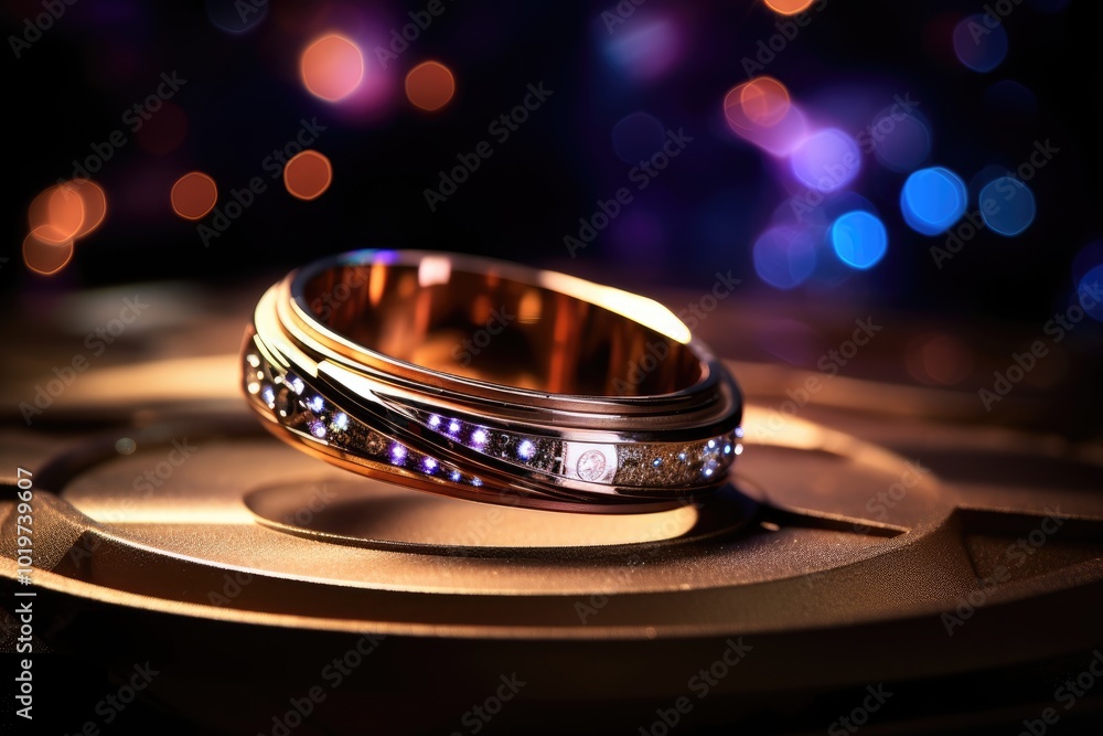 Elegant Rose Gold Ring with Sparkling Gemstones Elegant Rose Gold Ring with Sparkling Gemstones