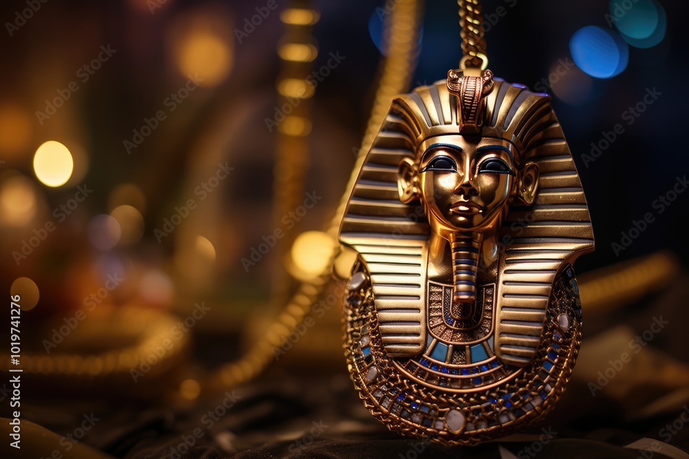 Obraz premium Golden Pharaoh Pendant with Intricate Details