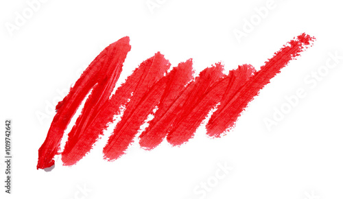 Lipstick pencil stroke isolated on white