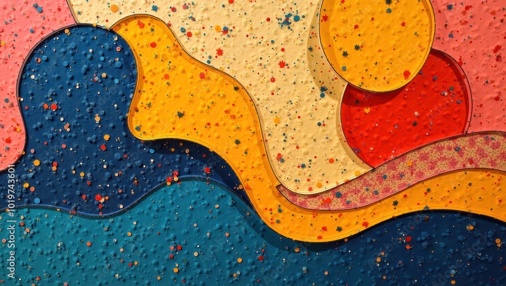 Abstract Colorful Shapes and Textures with Splashes of Color Abstract Colorful Shapes and Textures with Splashes of Color