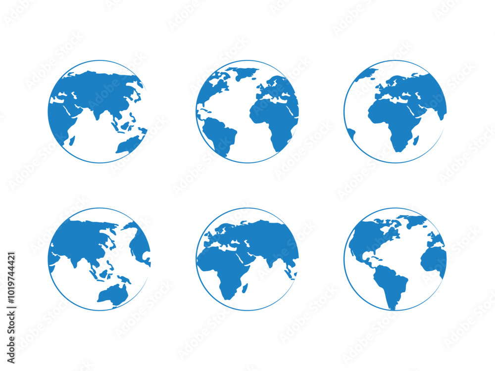 simple earth globe simple blue