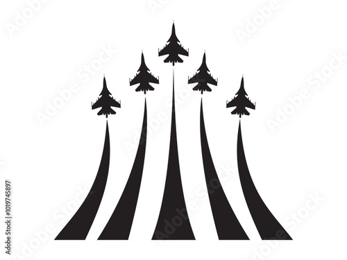 Airplane Flying Formation jet plane