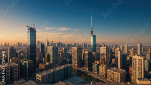 Kuwait City Skyline at Sunset with Iconic Towers