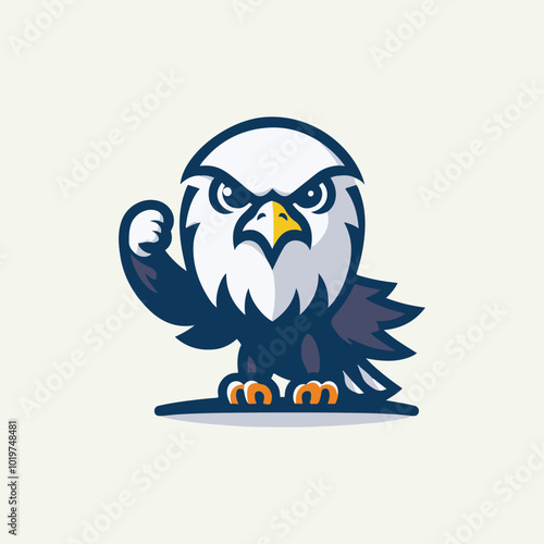 Cartoon illustration of an angry eagle