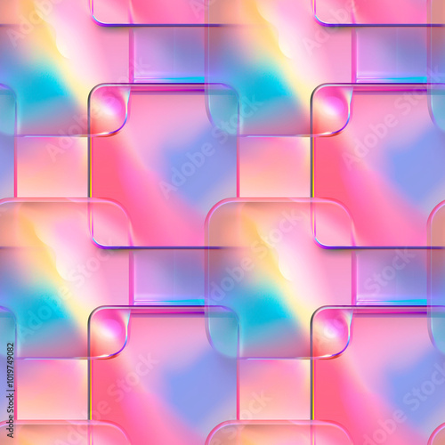 Colorful abstract seamless background with soft gradient shades of pink, blue and yellow