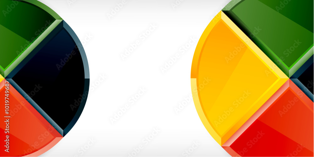 Abstract background - circles and round triangles with 3d effect. Vector Illustration For Wallpaper, Banner, Background, Card, Book Illustration, landing page Abstract background - circles and round triangles with 3d effect. Vector Illustration For Wallpaper, Banner, Background, Card, Book Illustration, landing page