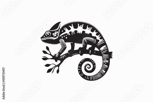 Chameleon vector silhouette image adobe illustrator..eps