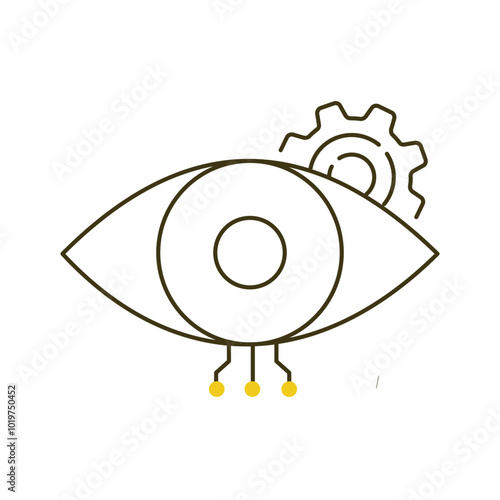 AI Vision Technology Eye Vector Icon Design, detection, smart systems, visual tech, automation