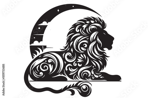 Silhouette Lion King  logo design  photo