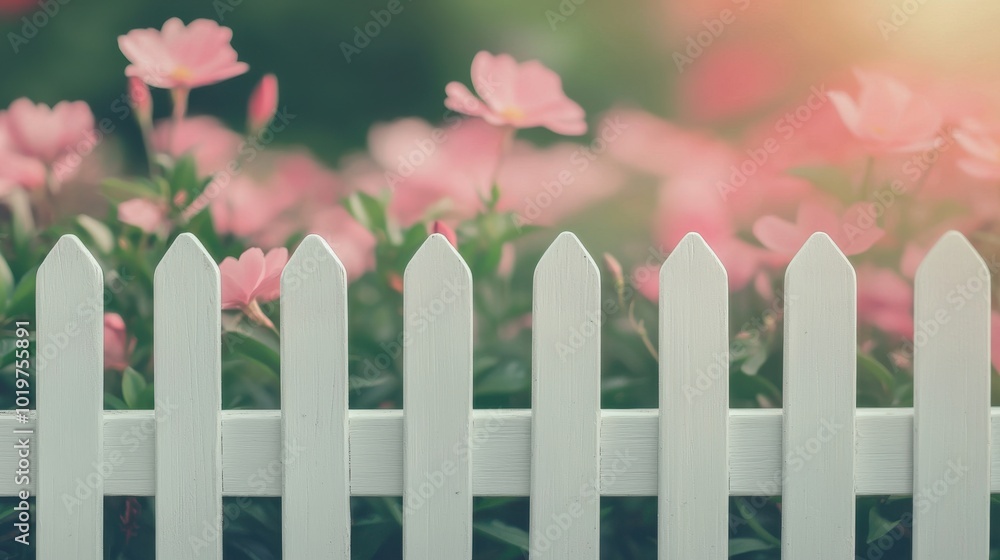 white picket fence with flowers white picket fence with flowers