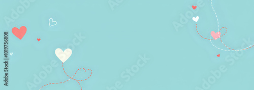 background with hearts banner