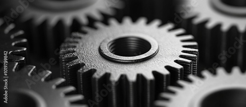 Close-up of Interlocking Gears