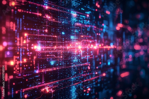 Digital Technology background of data and network