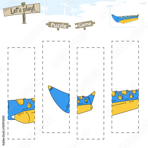 Lets play puzzle game with beach or ocean theme of Banana Boat