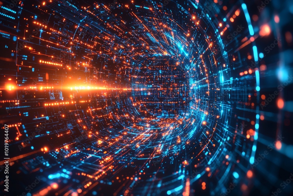 Obraz premium Digital Technology background of data and network
