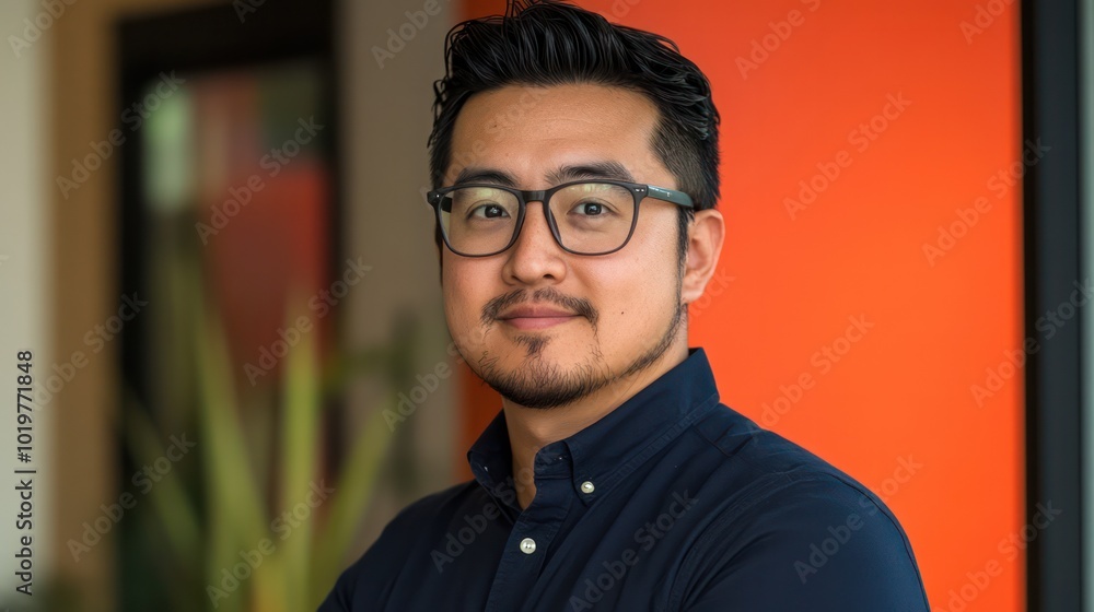 Obraz premium Latino AI Developer in Business Intelligence Technology It provides real-time insights for smarter decisions.