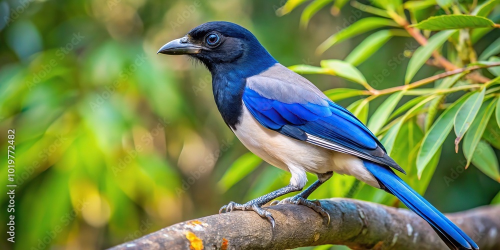 Black chested Jay Cyanocorax affinis perched on a Macano tree Wide-Angle Black chested Jay Cyanocorax affinis perched on a Macano tree Wide-Angle