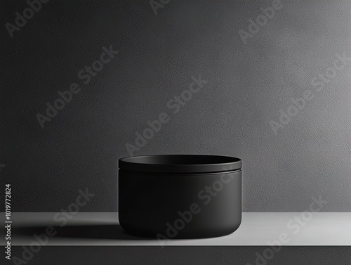 Elegant Minimalism: Black Container Art Poster for Modern Interiors - Elevate Your Space with Striking Monochromatic Design and Textured Background