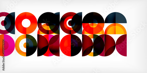 Colorful circle abstract background. Template for wallpaper, banner, presentation, background