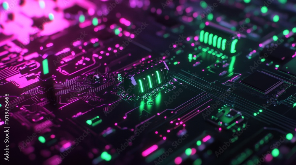 Obraz premium Neon Circuitry