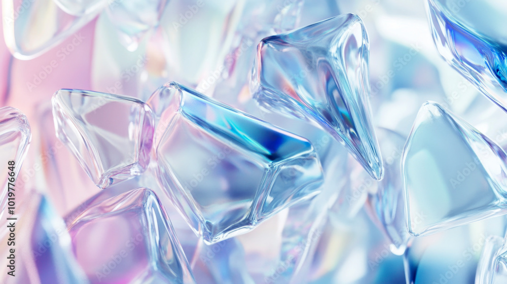 Abstract background with gradient geometric crystal shapes in pastel colors Abstract background with gradient geometric crystal shapes in pastel colors