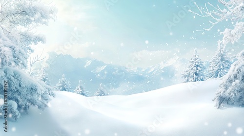 Wallpaper Mural Serene panoramic winter landscape with snow-covered fields and clear blue sky, perfect for seasonal backgrounds and copy space Torontodigital.ca