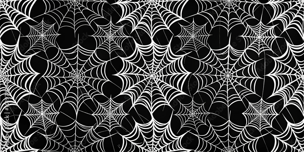 Asymmetrical spiderweb pattern in black and white Asymmetrical spiderweb pattern in black and white