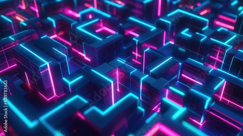 Abstract Neon Cityscape