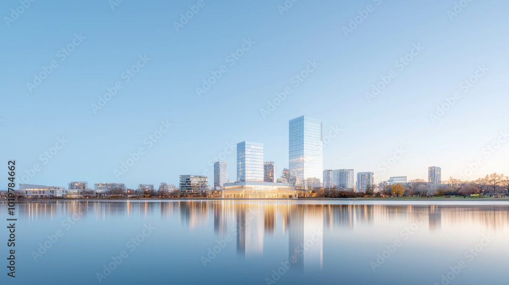 Ultra-sharp photograph of a city skyline at dusk, AI generative.. Ultra-sharp photograph of a city skyline at dusk, AI generative..