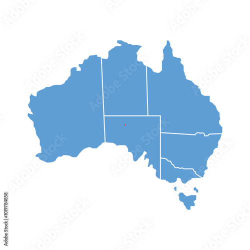 map of Australia blue area vector design