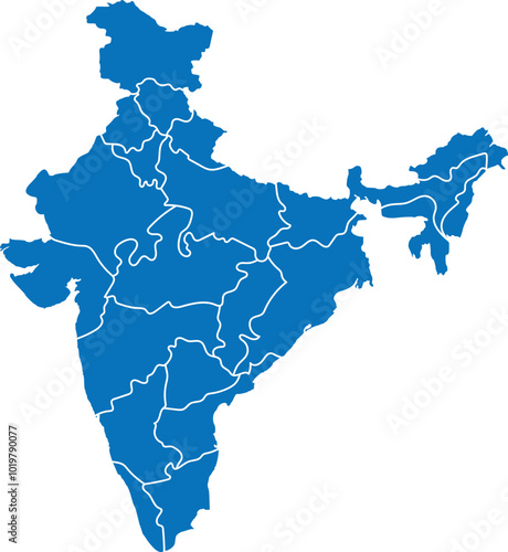 map of India blue area vector design