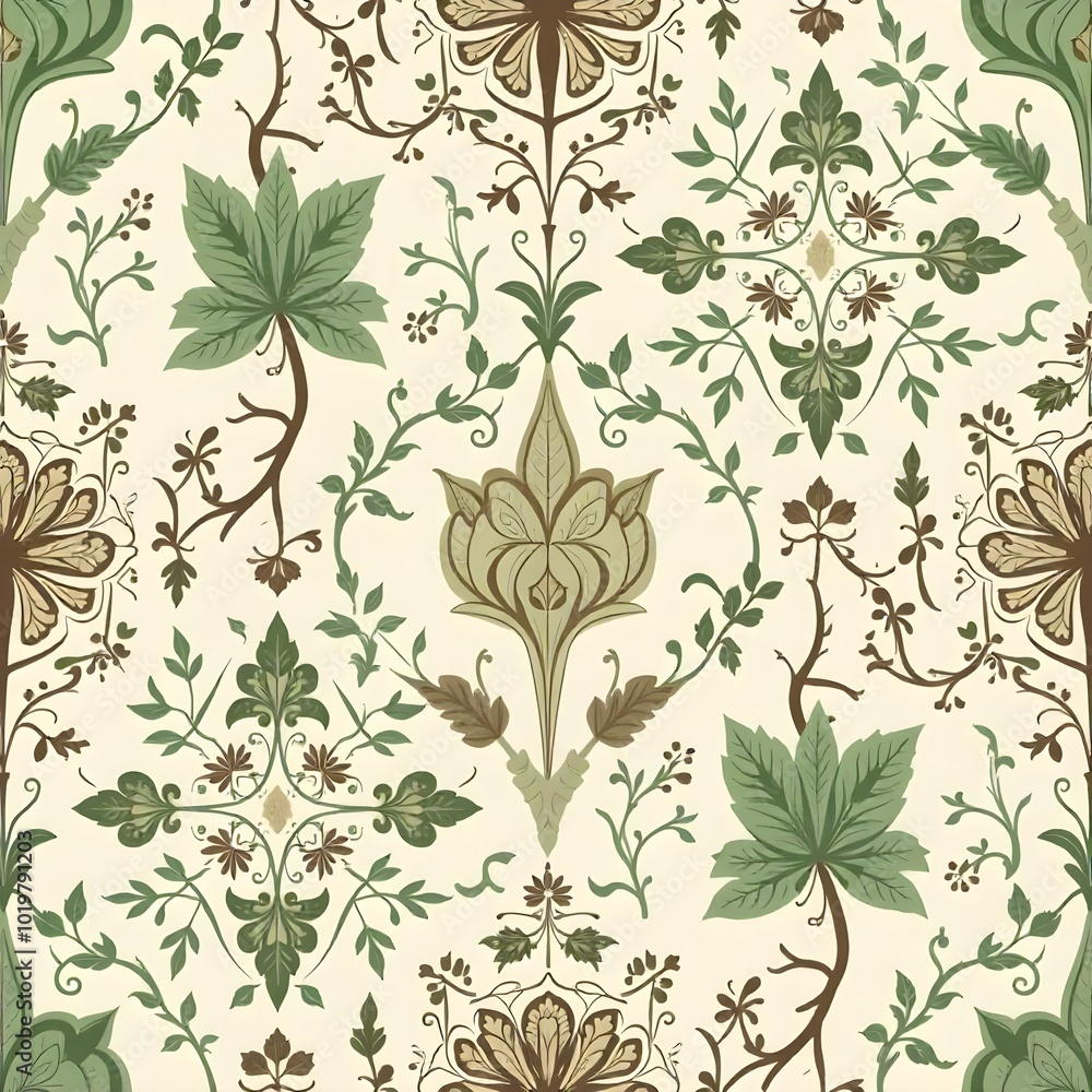 seamless floral pattern with leaves seamless floral pattern with leaves