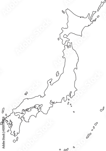 map of japan outlines vector design