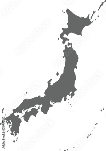 map of japan grey vector design