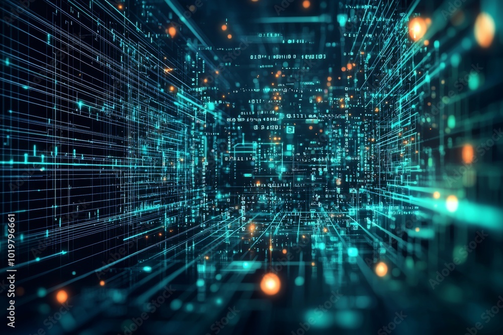 Digital Technology background of data and network Digital Technology background of data and network