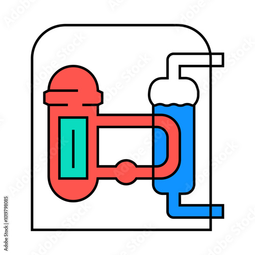 reactor nuclear energy line icon vector. reactor nuclear energy sign. isolated symbol illustration