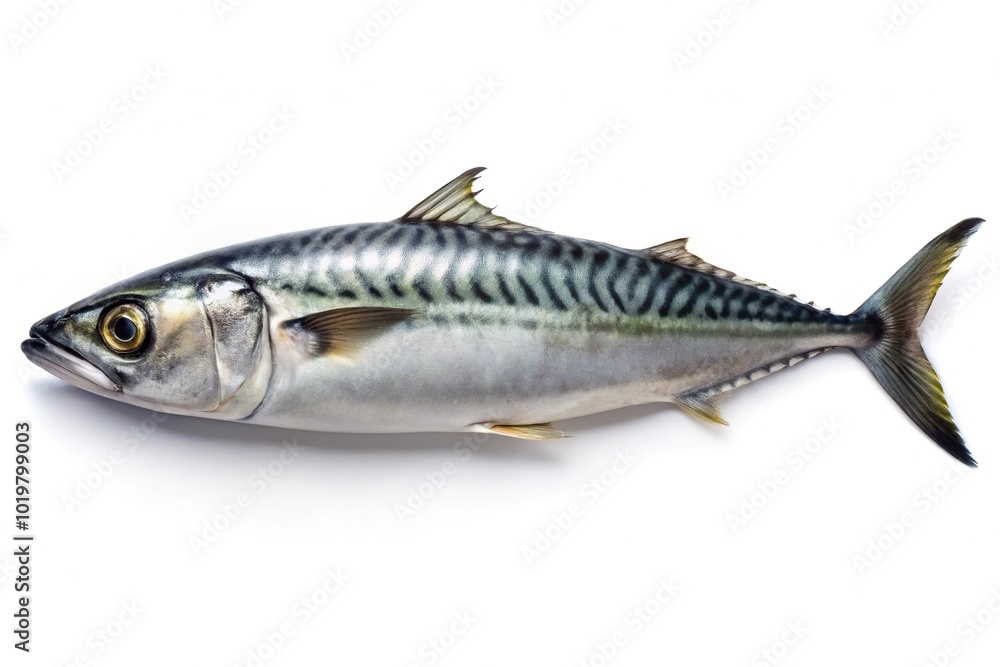 Atlantic mackerel fish isolated on white background high angle view Atlantic mackerel fish isolated on white background high angle view