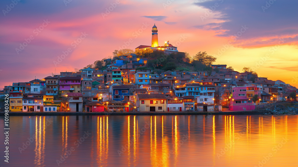 Obraz premium sunset over the city