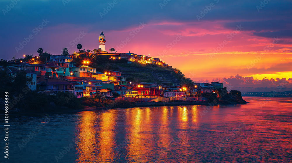 Fototapeta premium sunset over the city