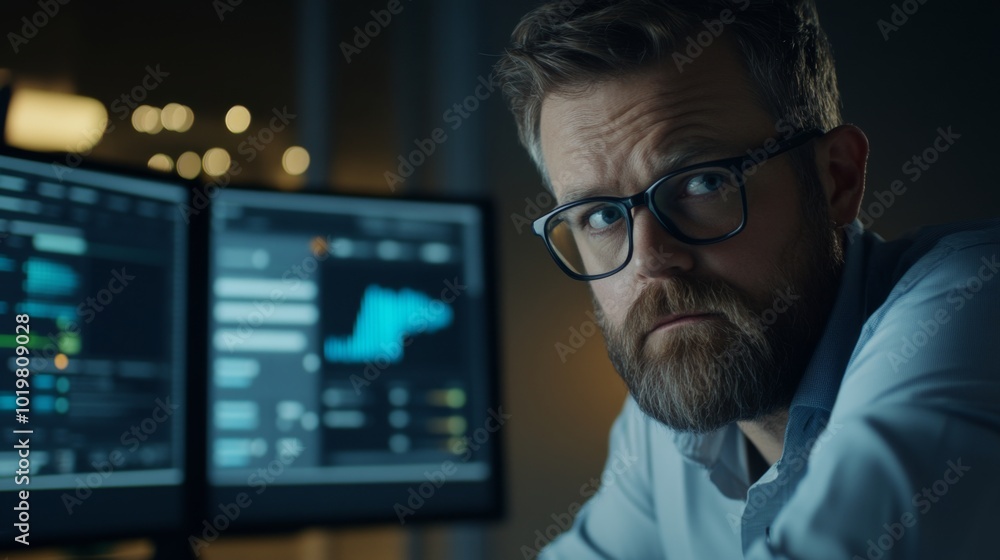 a marketer working late on SEO optimization a marketer working late on SEO optimization