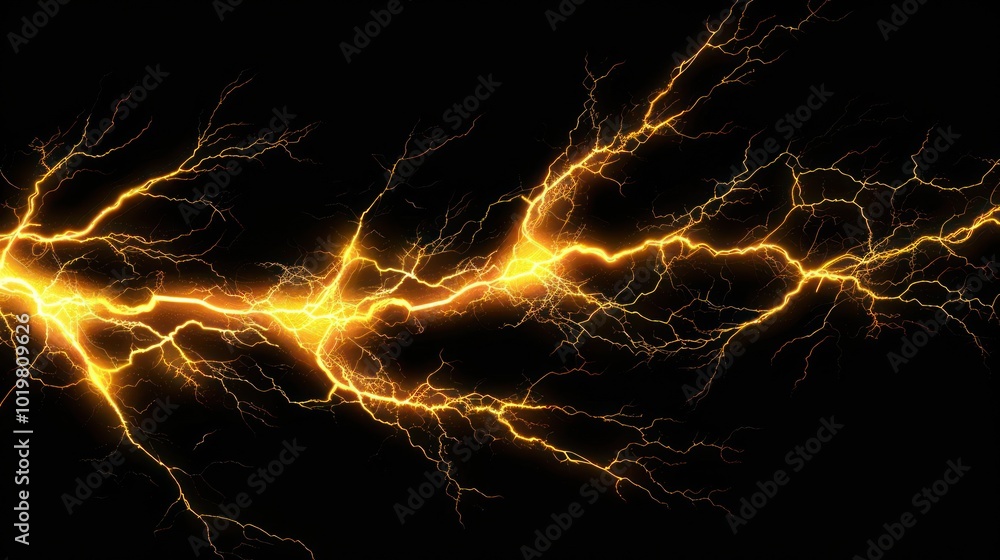 Golden Lightning Bolt Abstract Golden Lightning Bolt Abstract
